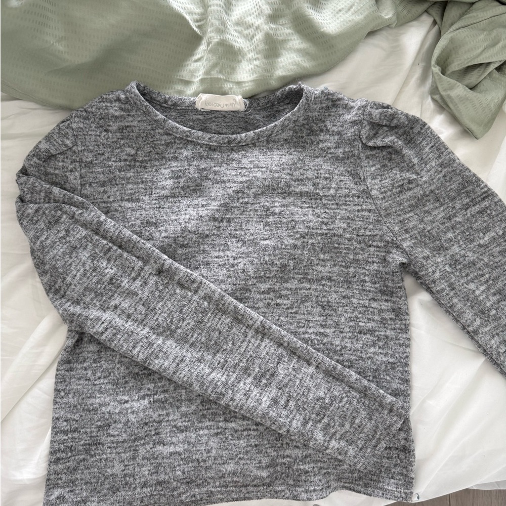 Gray Long Sleeve Top